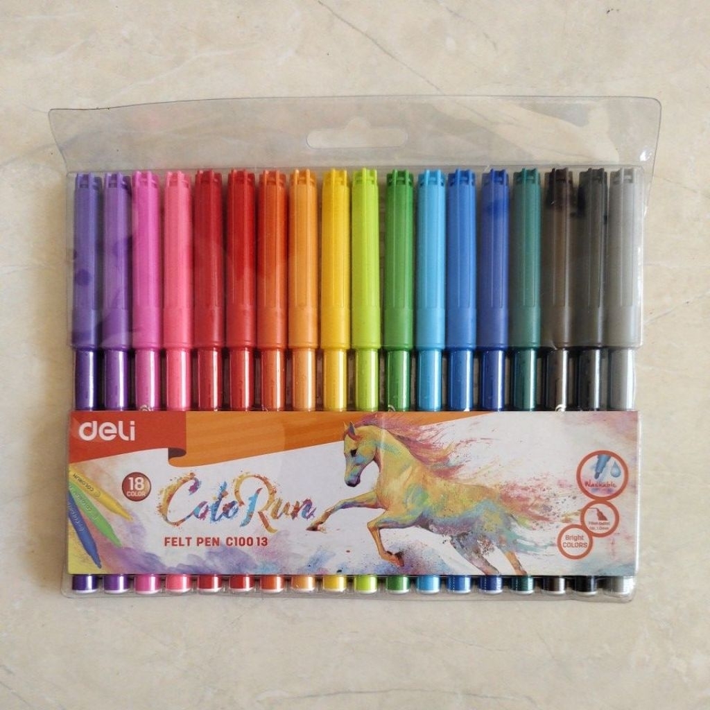 

deli colorun 18 color washable marker