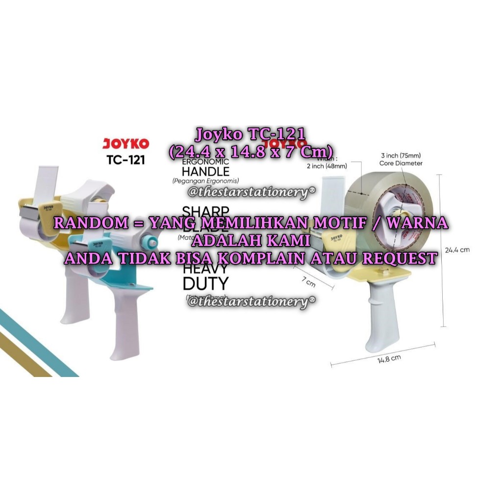 

(1 Biji) GROSIR Tape Dispenser JOYKO TC-121 Tape Cutter Pemotong Pita Perekat Joyko TC-121 (1 Biji)