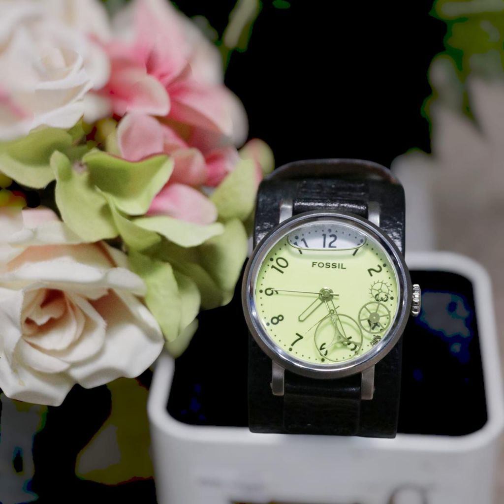 Vintage Luxury ~ Fossil Gaban air Kulit JR 9952 watch