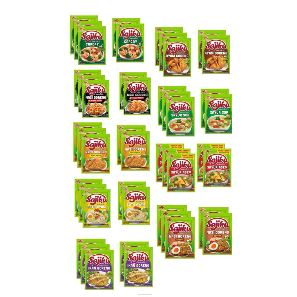 

(1 renteng isi 10pcs) - SAJIKU Bumbu Praktis 20gr