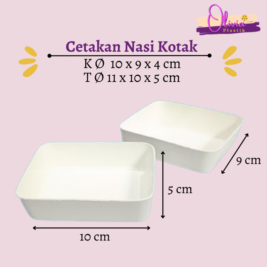 Cetakan Nasi Kotak Plastik | Kotak Kancing Diansari Kecil & Tanggung