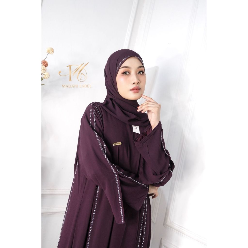 Murah Abaya Mazaya.Zahira Set Hijab Kombinasi Swarovsky Dress Kekinian & Terbaru