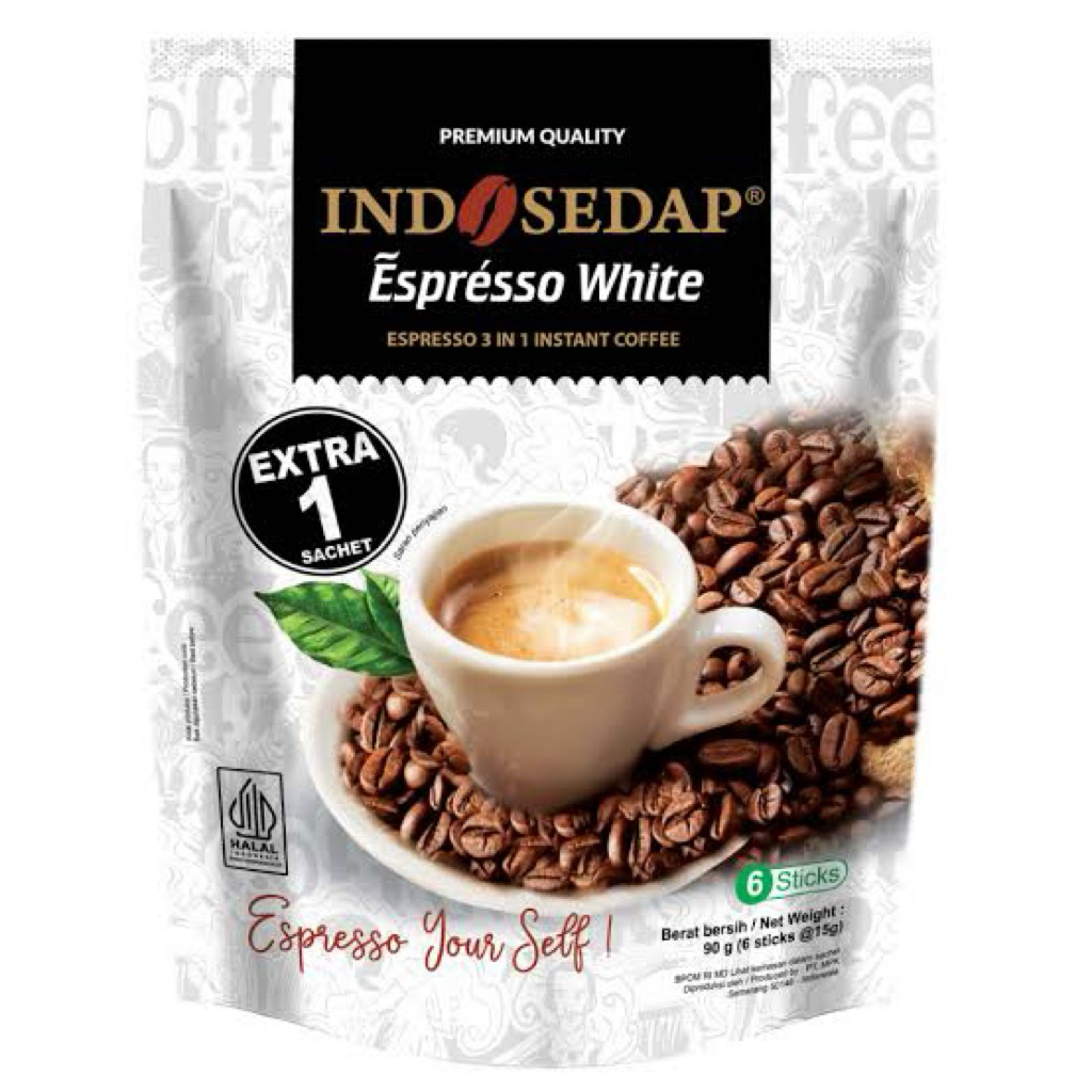 

Kopi Indosedap Espresso White (Isi 6+1 Sachet)