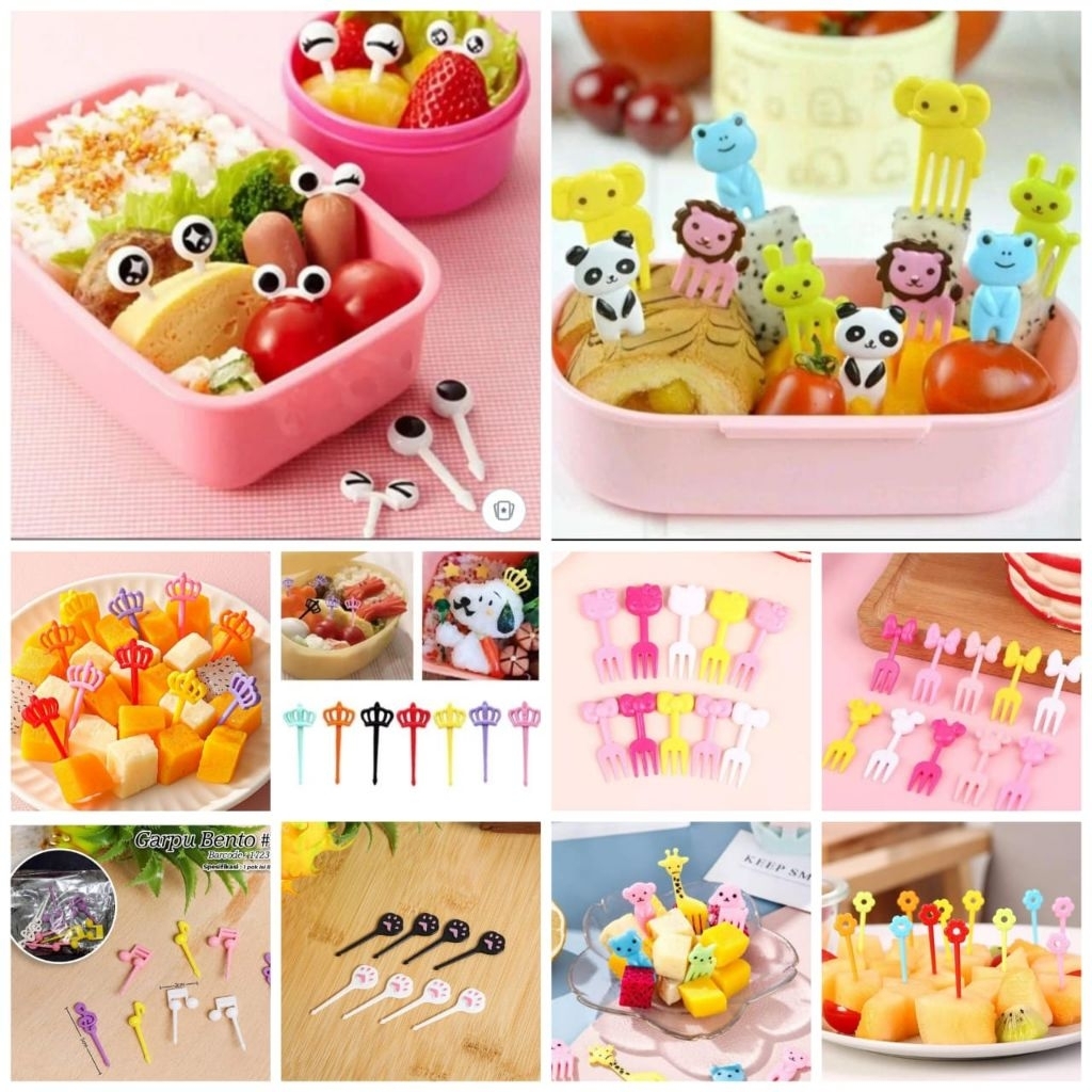 tusukan bento karakter / tusukan bento garpu hewan /tusukan bento gemoy