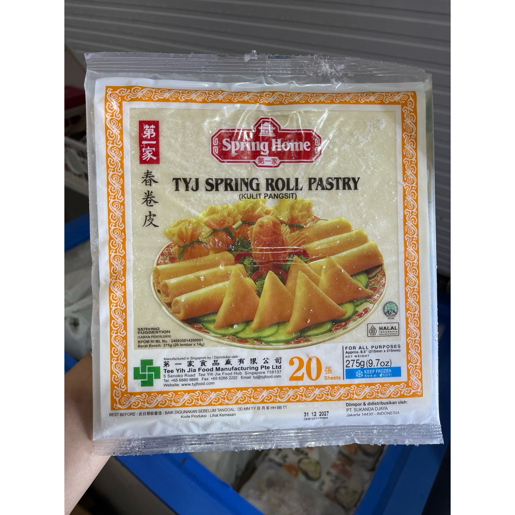 

TYJ Spring roll pastry 8.5 inch 20 sheet 275gr | kulit pasngsit lumpia premium