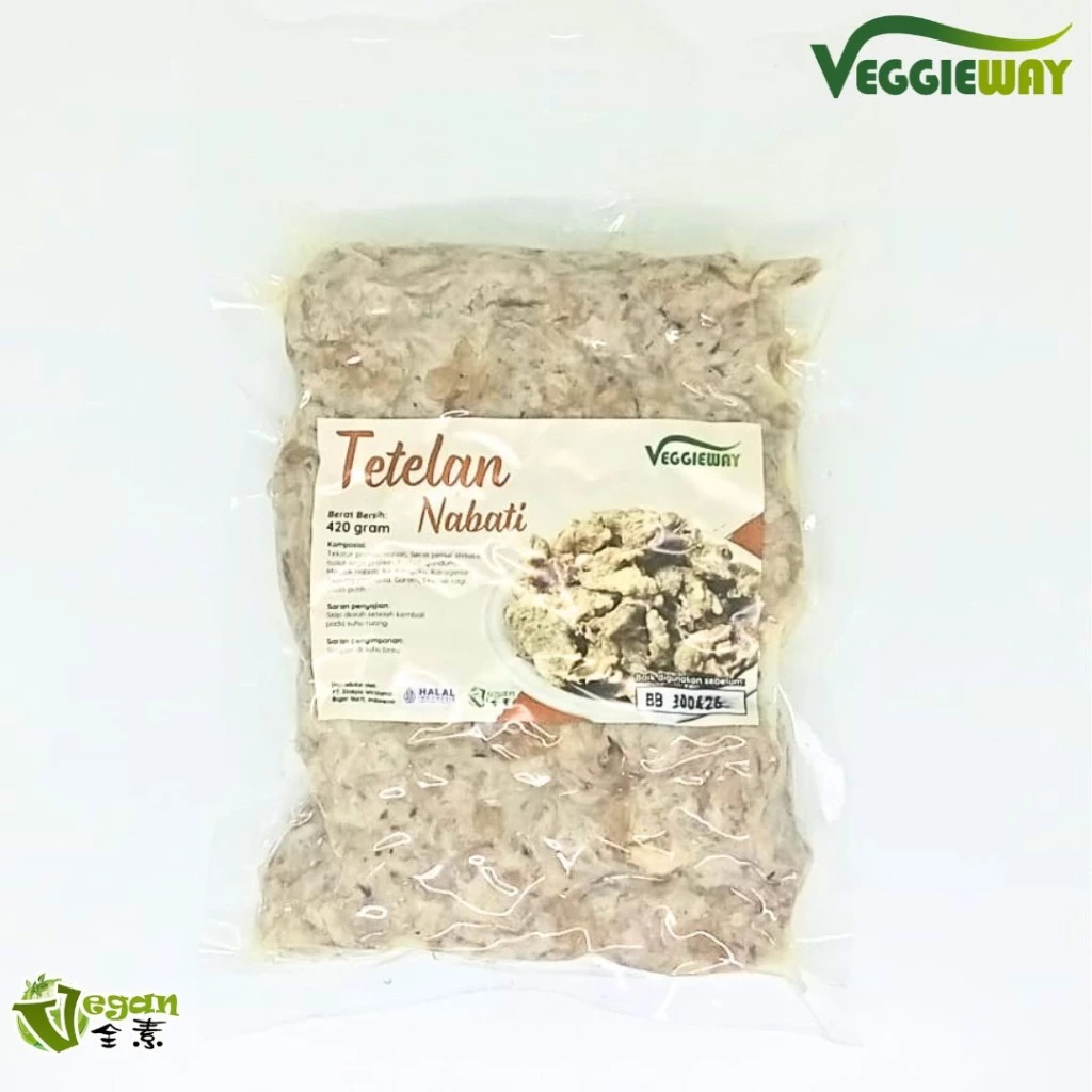 

Veggieway Tetelan Daging Nabati VEGAN Plantbase tanpa bawang Alternatif Sehat Pengganti Daging!