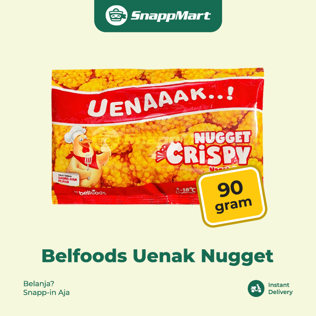 

Belfoods Uenaaak Nugget Crispy (90 gram) - INSTANT / SAMEDAY - Frozen Food