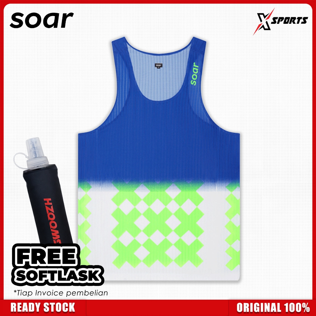 SOAR Running Club Race Vest Singlet Men Blue Green