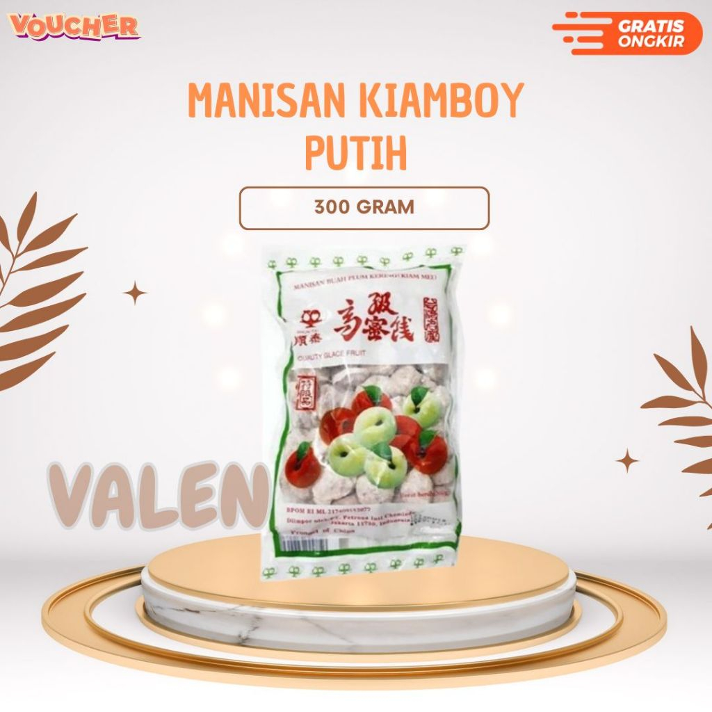 

Manisan Kiamboy Putih Manisan Buah Plum Kering Kiam Mei 300gr Halal