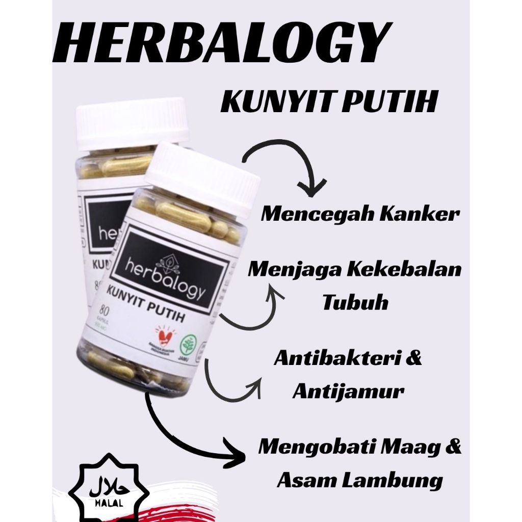 

READY STOCK!! HERBALOGY - Kunyit Putih ( Lambung, GERD, Tumor, Kanker ) obat herbal jamu suplemen 100% Ampuh/Kunir Putih Obat Asam Lambung Gerd Maag Herbal