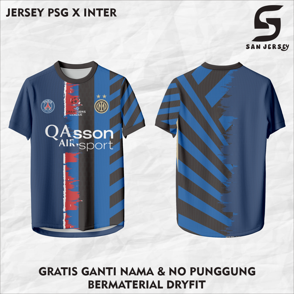 Jersey KOMBINASI PSG X INTER MILAN UCL 2025 FULL PRINTING