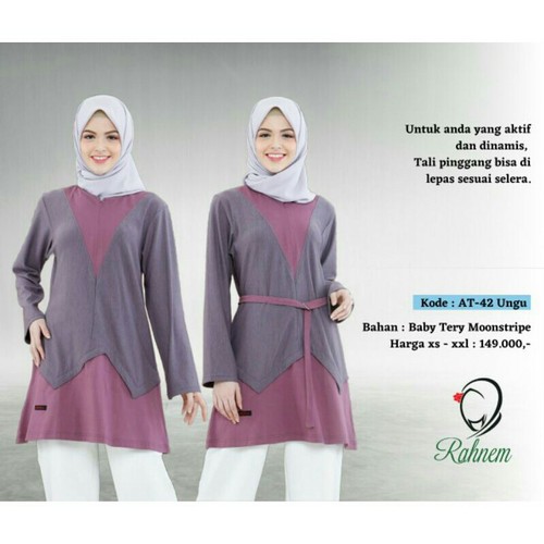 ATASAN TUNIK TERBARU / BY RAHNEM / AT-42 UNGU / SIAP KIRIM
