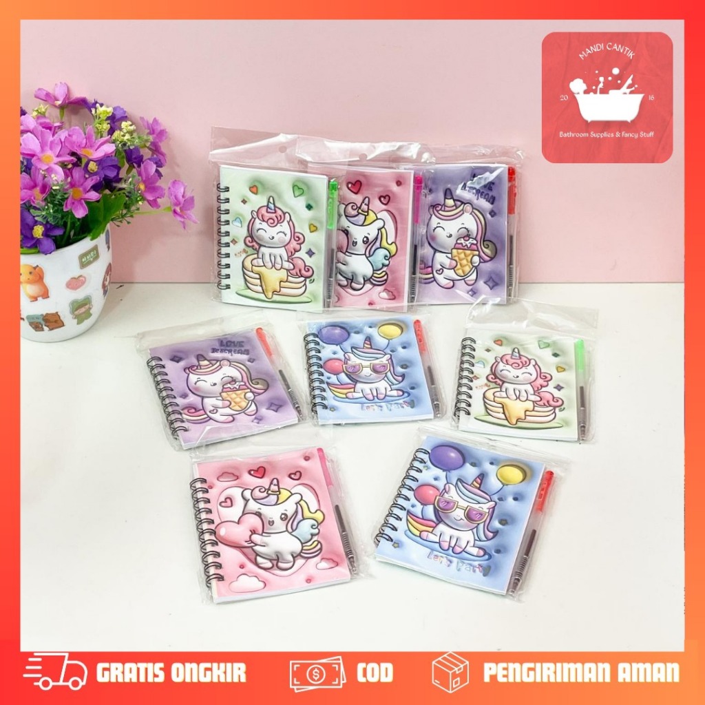

BUKU SPIRAL A7 UNICORN DAPAT 1 PULPEN BK-1877 BUKU NOTEBOOK LUCU IMUT DALAM ADA GAMBAR COD