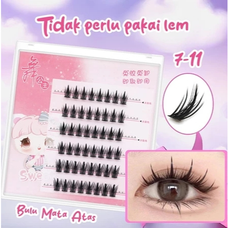 [TANPA LEM] Bulu Mata Palsu Instan Individual Eyelashes Reusable Make up Douyin Natural