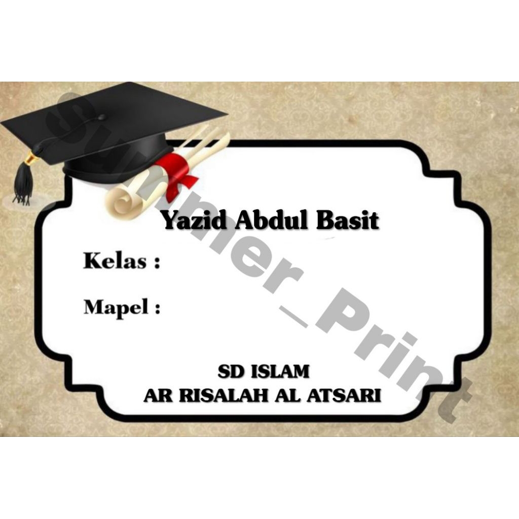 

LABEL BUKU SEKOLAH TINGGAL TEMPEL BISA CUSTOM NAMA DAN NAMA SEKOLAH