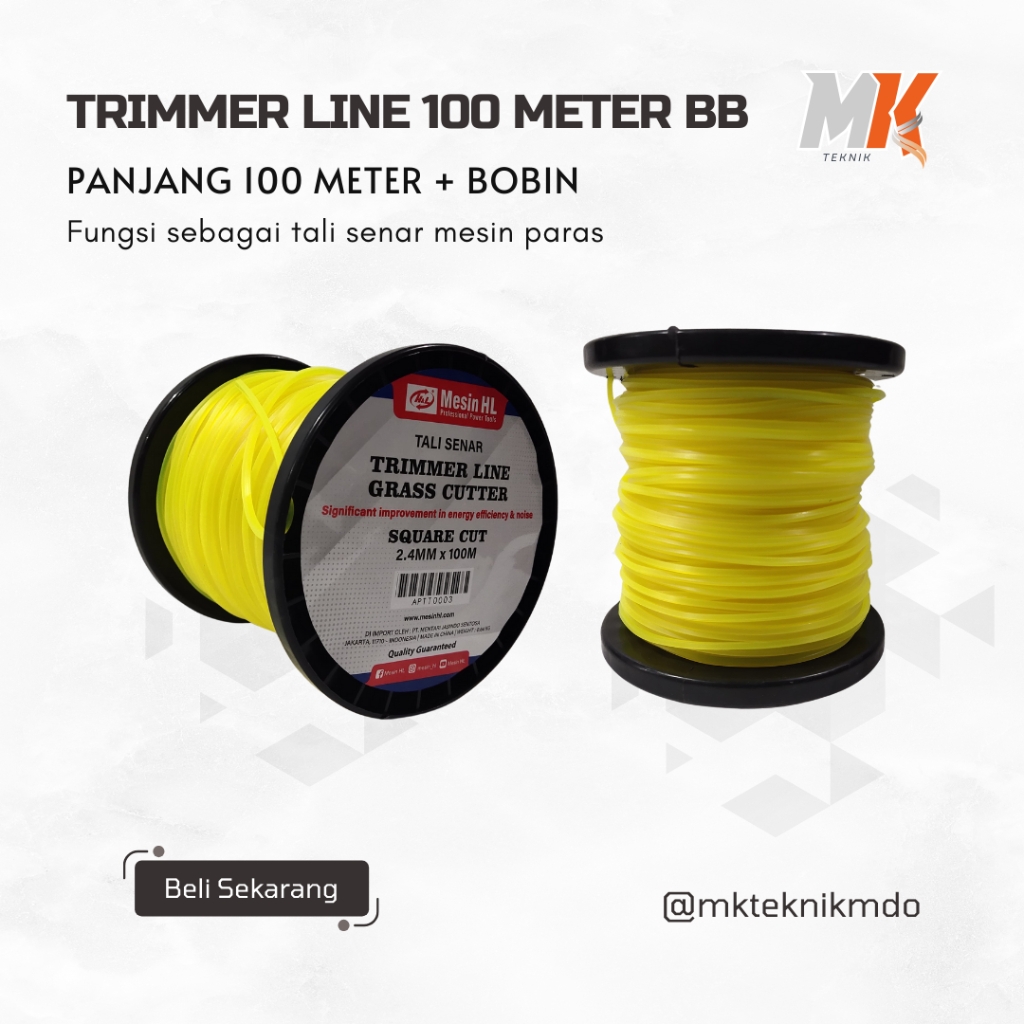 TRIMMER LINE 100 MTR BOBIN / TALI SENAR POTONG RUMPUT