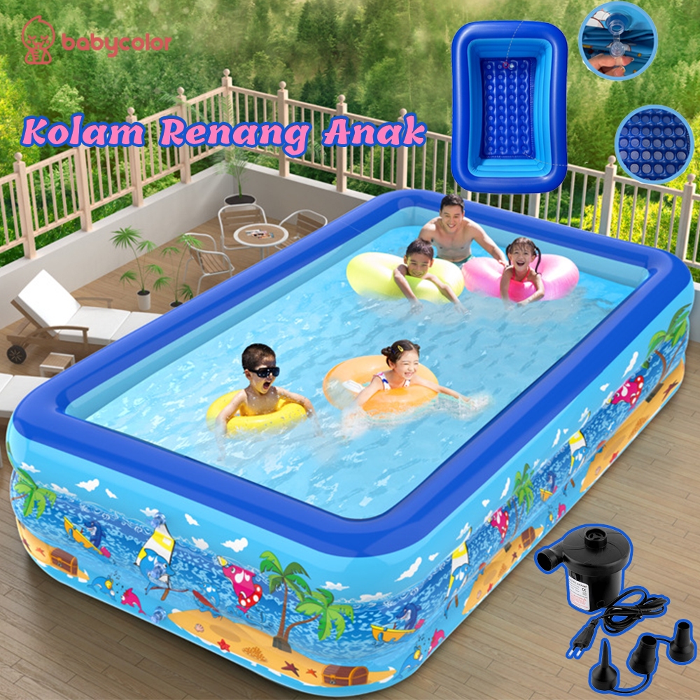 BABYCOLOR Kolam Renang Anak Jumbo 3 Meter Kolam Bola Bak Mandi Anak Renang Portable Inflatable
