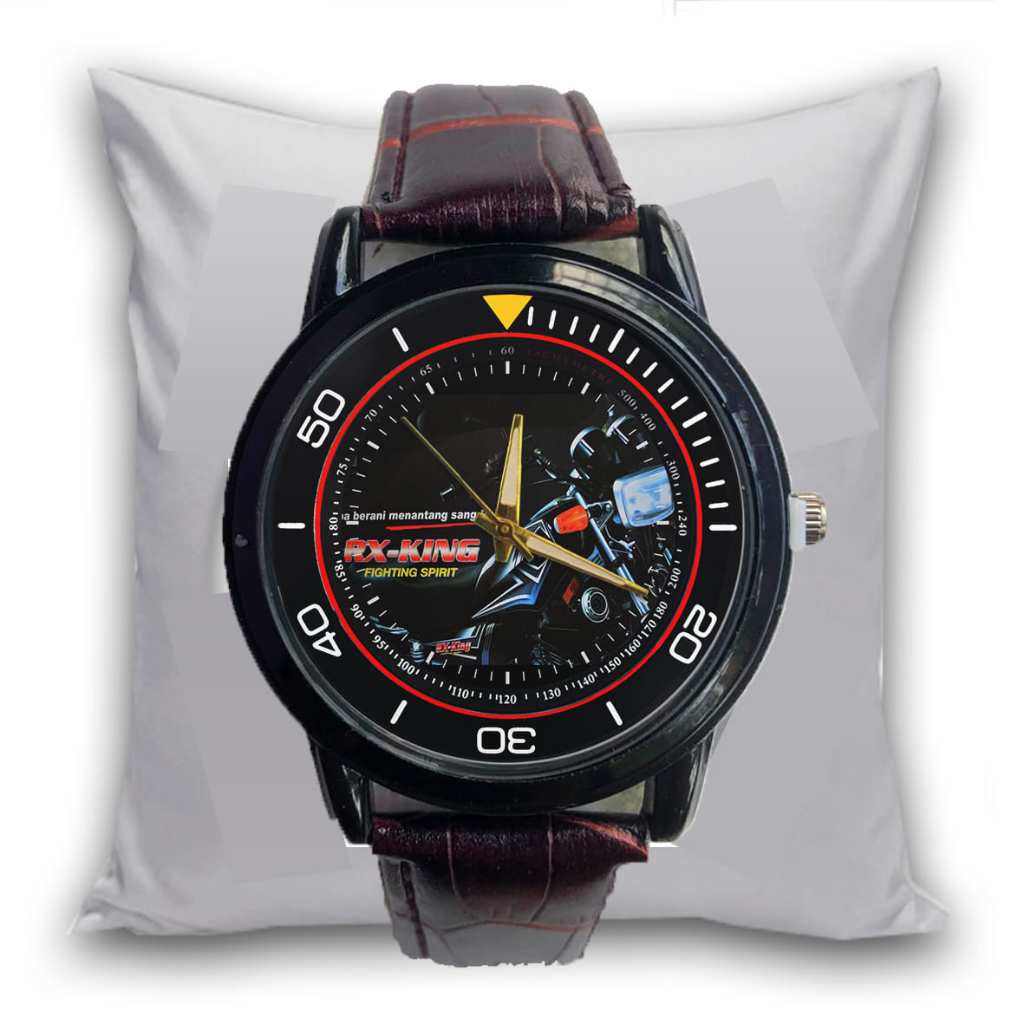 Jam Tangan Pria YRKI YAMHA RX KING Kulit Coklat Formal Bisnis Quartz Analog Custom Keren