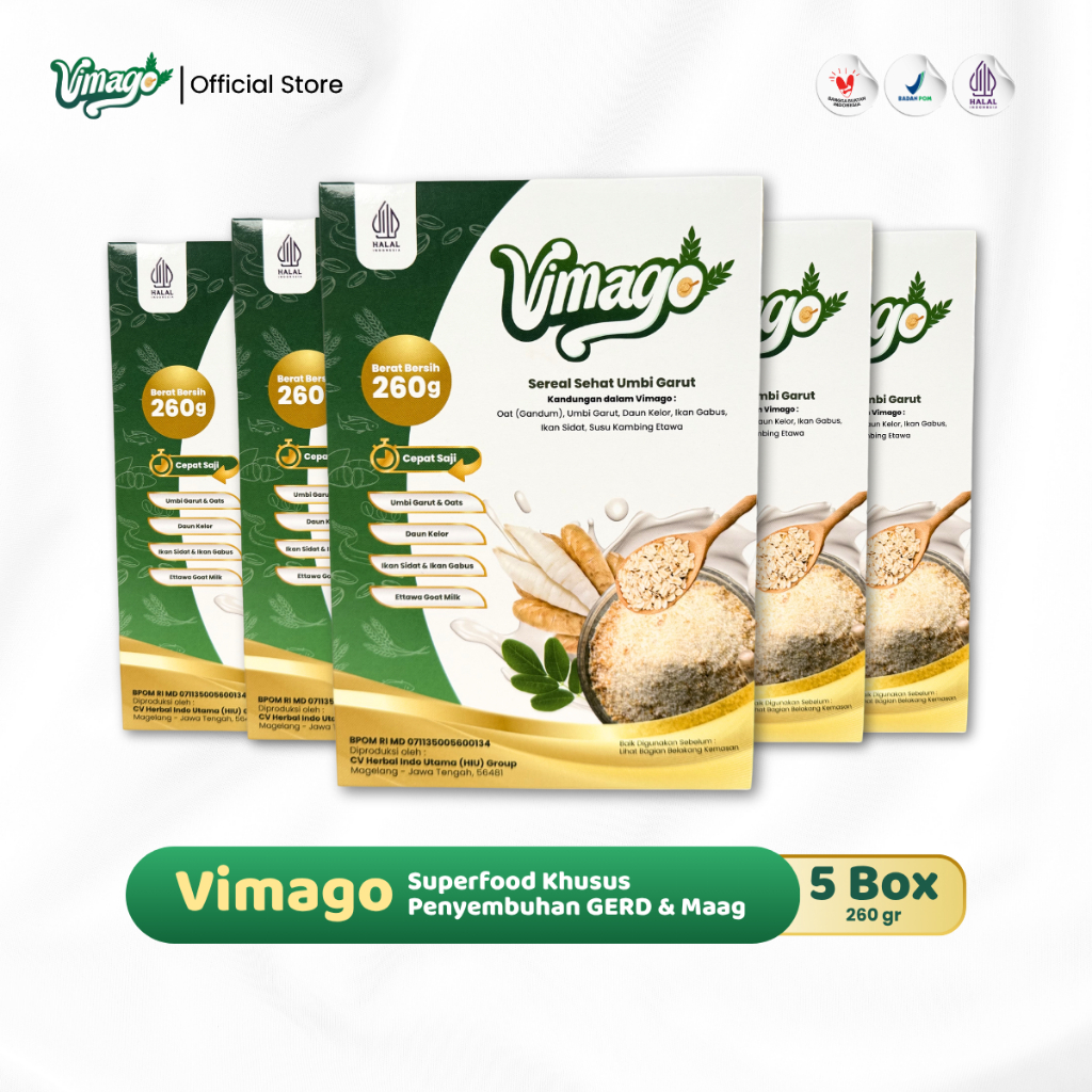 

VIMAGO Meredakan Asam Lambung Berlebih Dan Menyembuhkan Luka Di Lambung - 260g Isi 5 Pcs