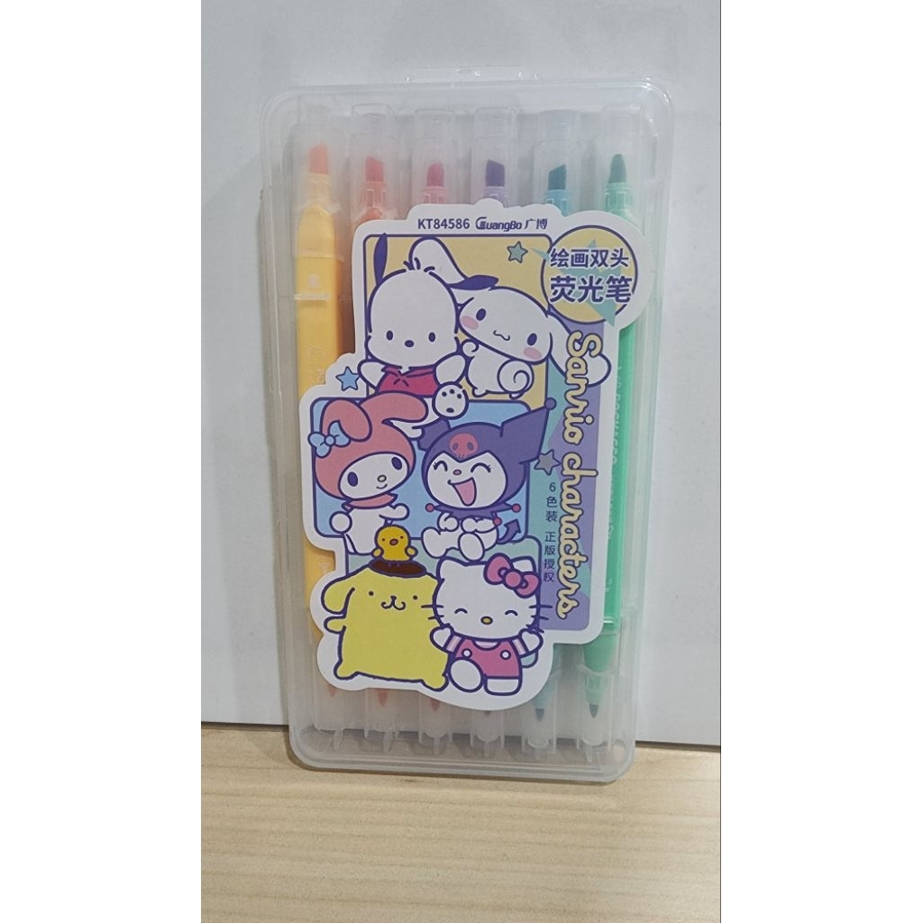 

GuangBo KT84586 Sanrio Characters Spidol Highlighter Flourescent Set 6 Pcs