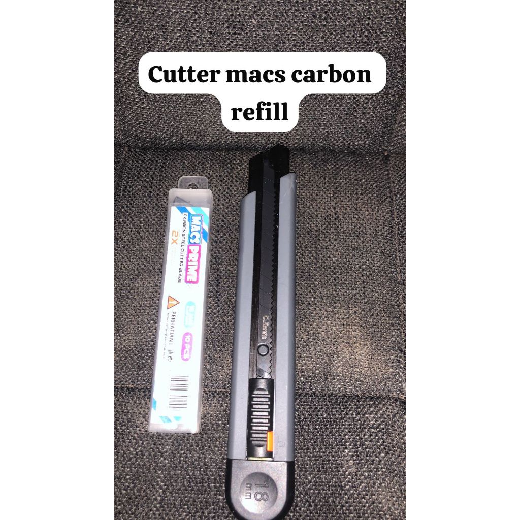 

cutter macs carbon steel besar ( ukuran 150) tajam awet asli carbon cutter by sinar mas ( ada link juga untuk isi nya ( isi cutter carbon isi 10 pisau )