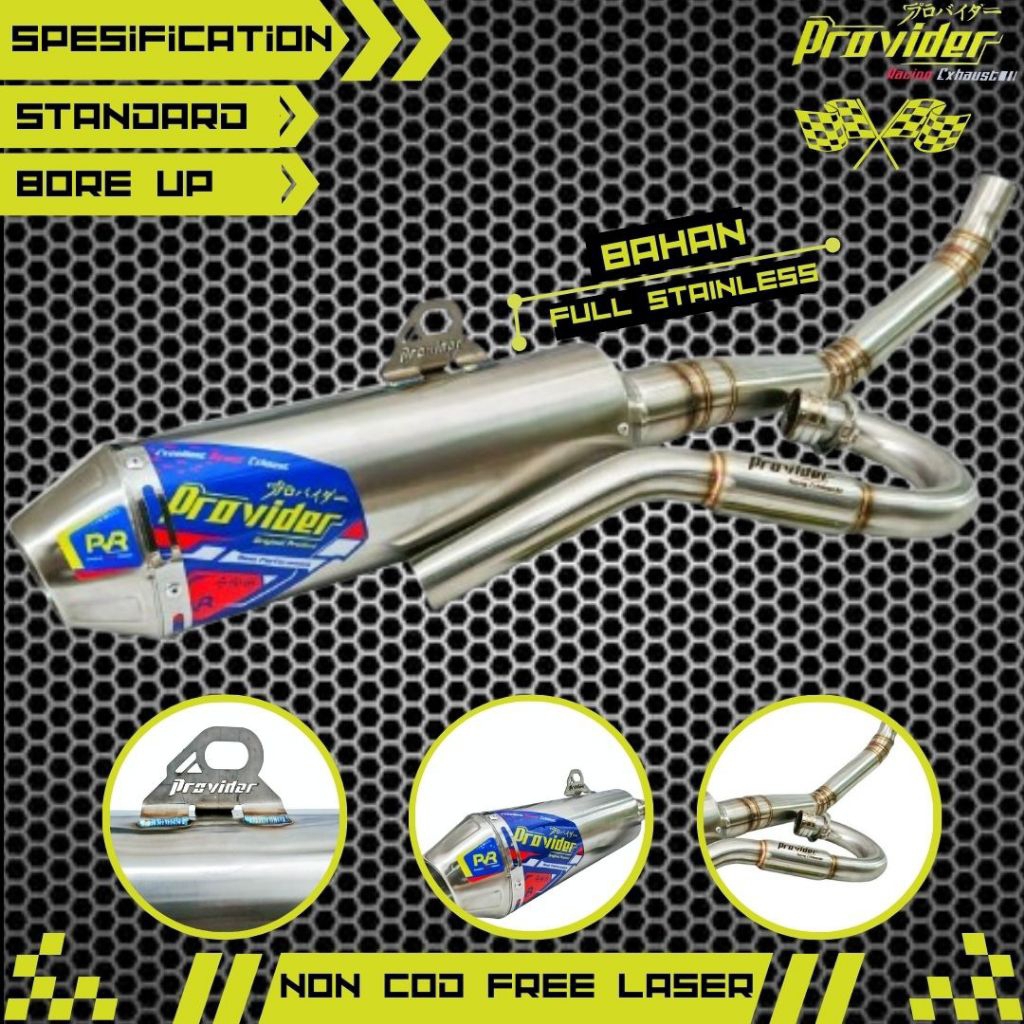 Knalpot Original Provider Type Standard Dan Bore Up KLX 140 KLX 150 CRF 150L DTRACKER WR 155 VIAR CR