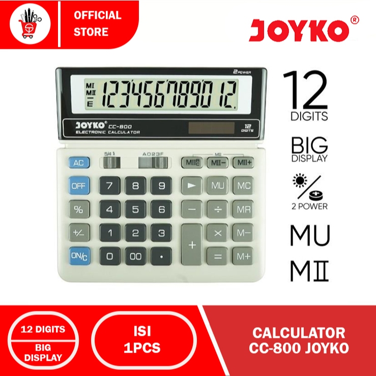 

Calculator | Kalkulator Joyko CC-800 12 Digits (1PCS)