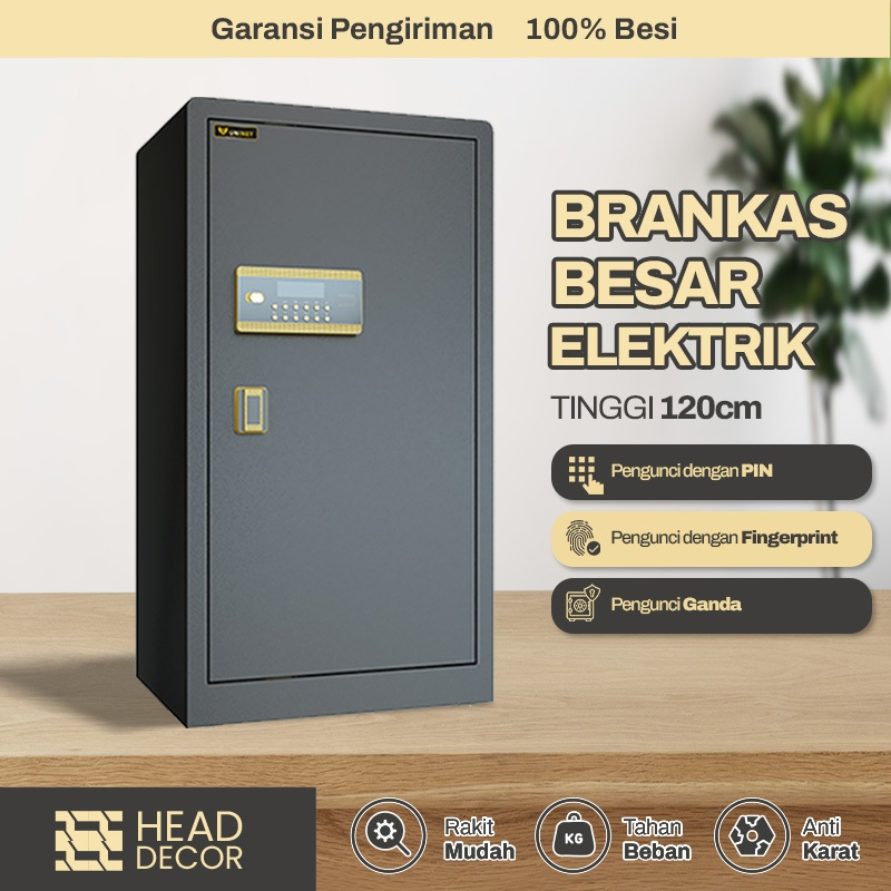 Brankas Besar Ukuran 120 cm Brankas Uang Elektrik Brankas Tahan Api Pin dan Fingerprint