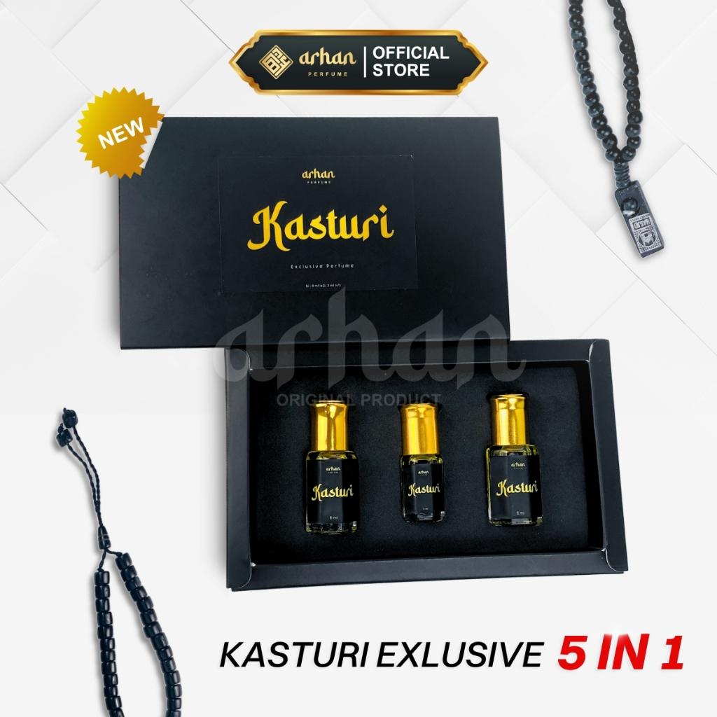 ARHAN Paket Parfum Kasturi Exlusive 3 botol 6 ml & 3 ml