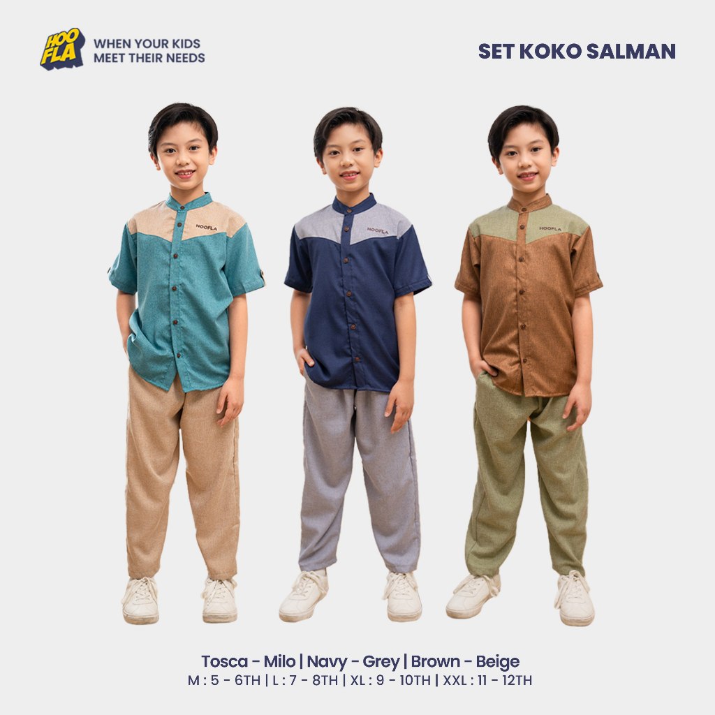 pakaian muslim kekinian anak laki laki SET KOKO SALMAN