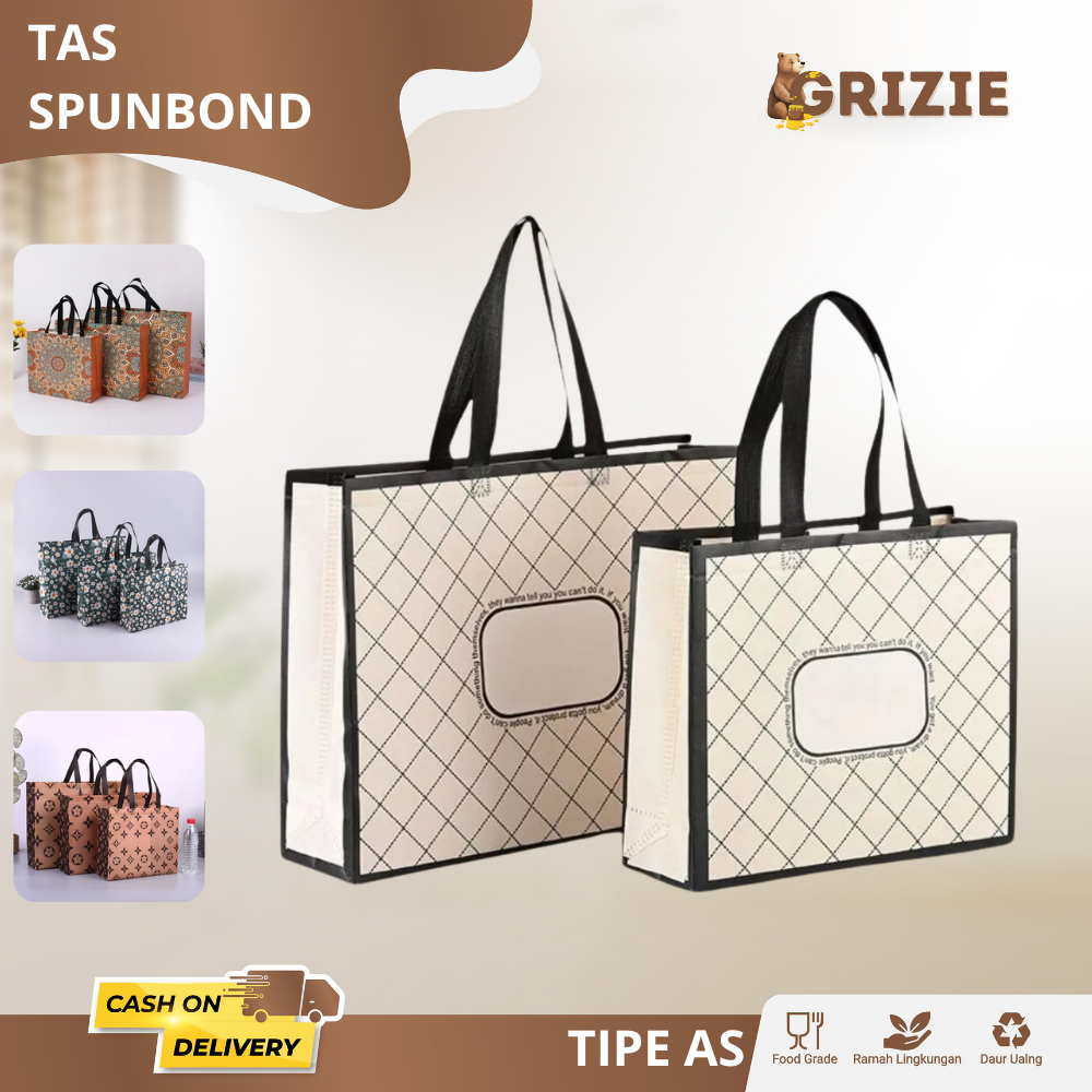 

(5pcs)Tas Spunbond / Goodie Bag Spunbond / Spoundbond Bag / Tas Belanja Spunbond Model Kotak Box Kantong AS05-AS07
