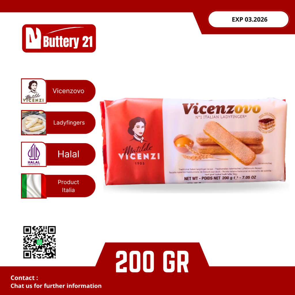 

VICENZOVO LADY FINGER BISKUIT 200 GR/MATILDE VICENZI BISKUIT/BISKUIT LADY FINGER TIRAMISU