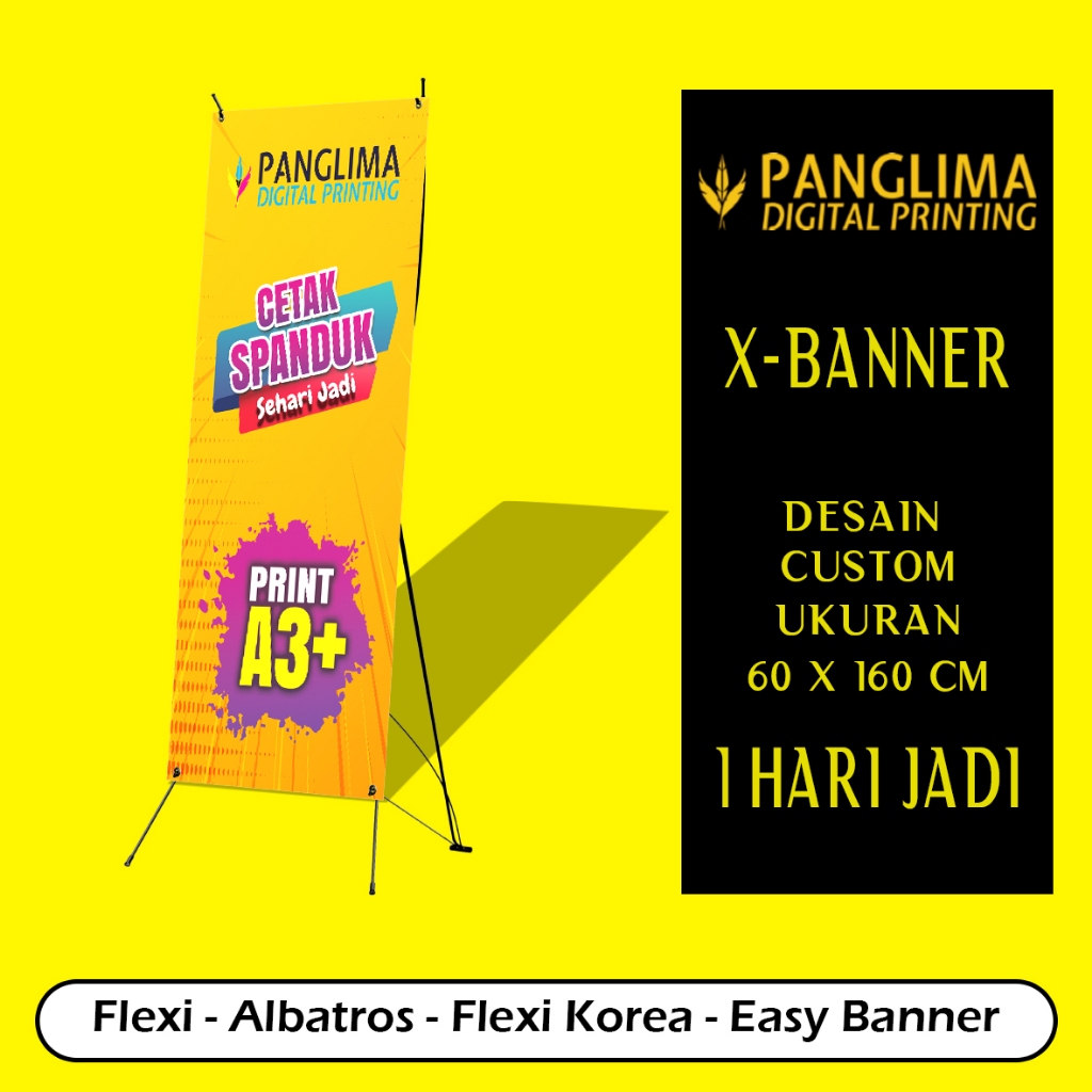 X Banner Standing Banner Murah Event / Acara / Resto / Wisuda SEHARI JADI