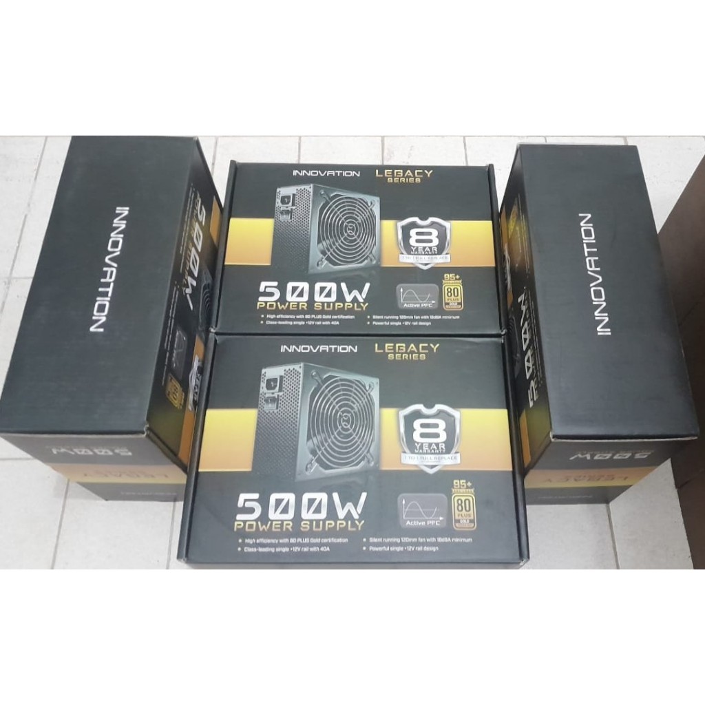 PSU Power Supply PSU Gaming merk Innovation Legacy 500 Watt sertifikat 80+ GOLD