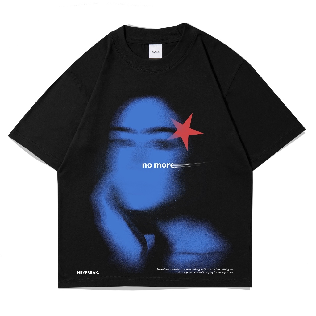 T-shirt Oversize baju kaos wanita korea | Kaos baju Wanita Hitam Heyfreak T-shirt Oversize Vegi