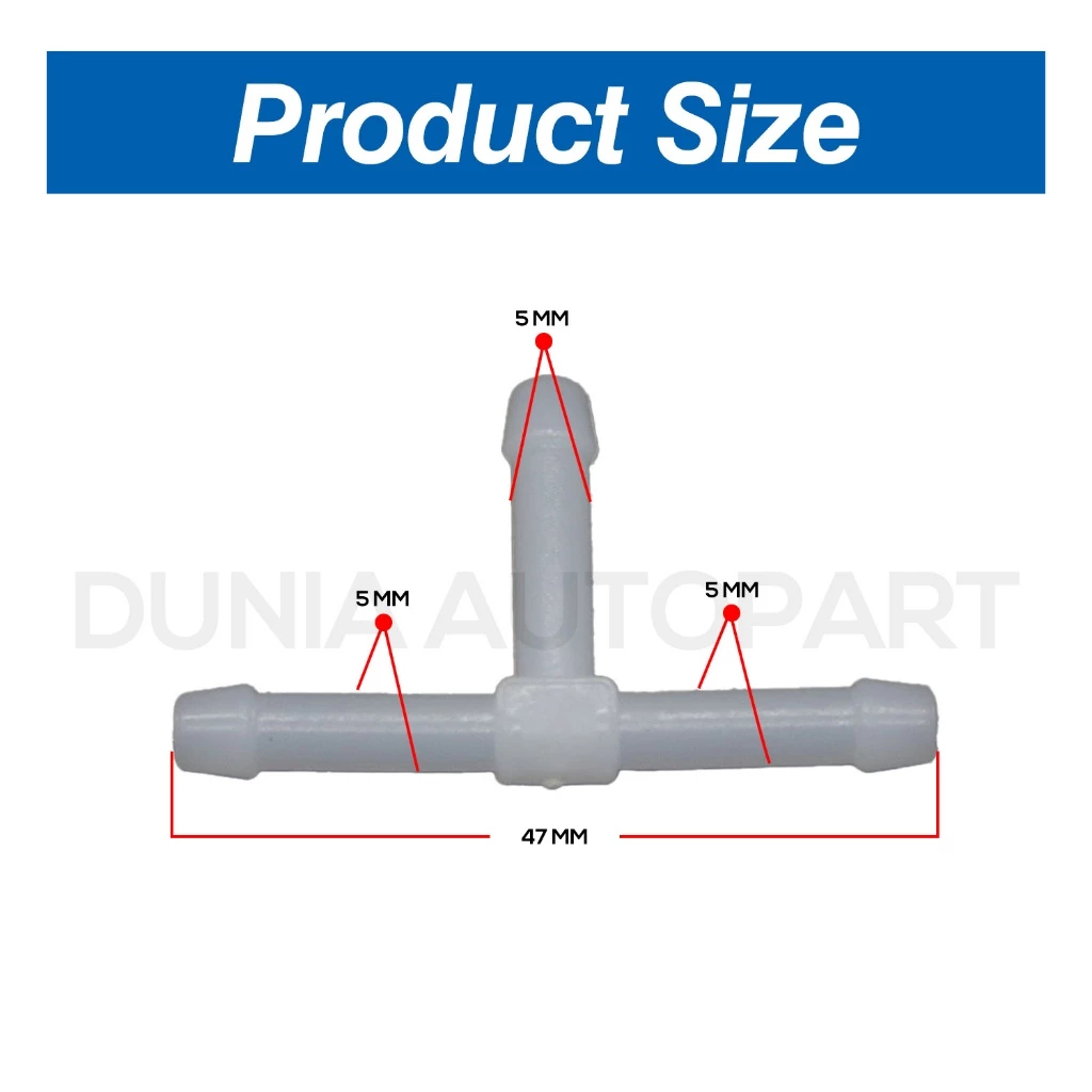 Sambungan T Selang Plastik Kecil Universal BS2457