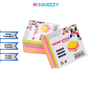 

MEMO STICK / STICKY NOTES SQUEEZY 76x76mm 5 WARNA ( MMS-SQ7676-5T400 )