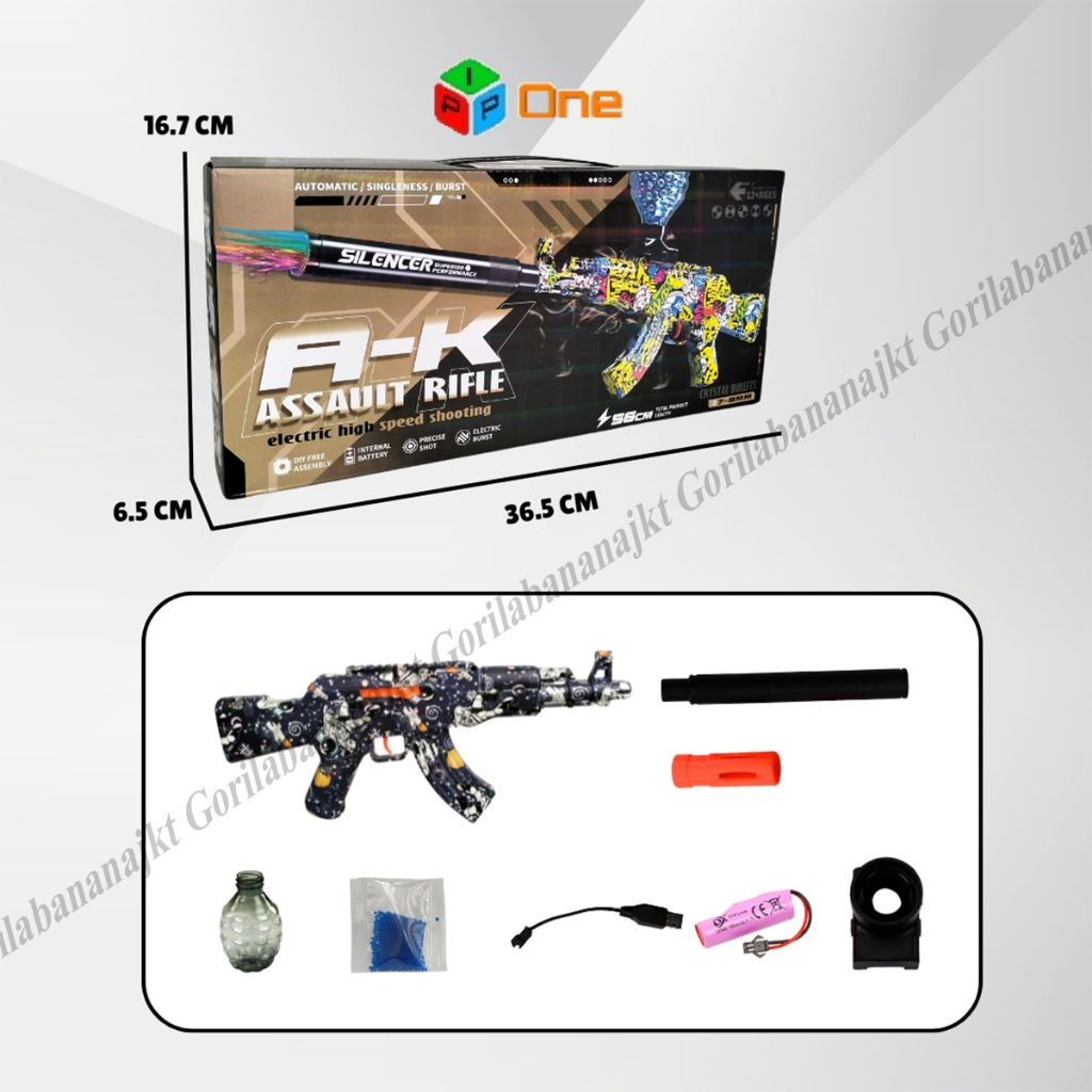 Mainan anak AK manual dan automatic watergel blaster