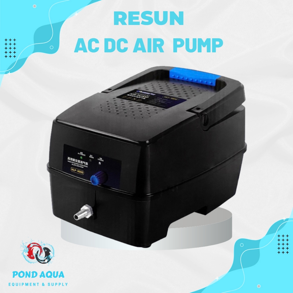 Pompa Udara Resun 4000 Batterai AC DC Aerator Kolam Airpump