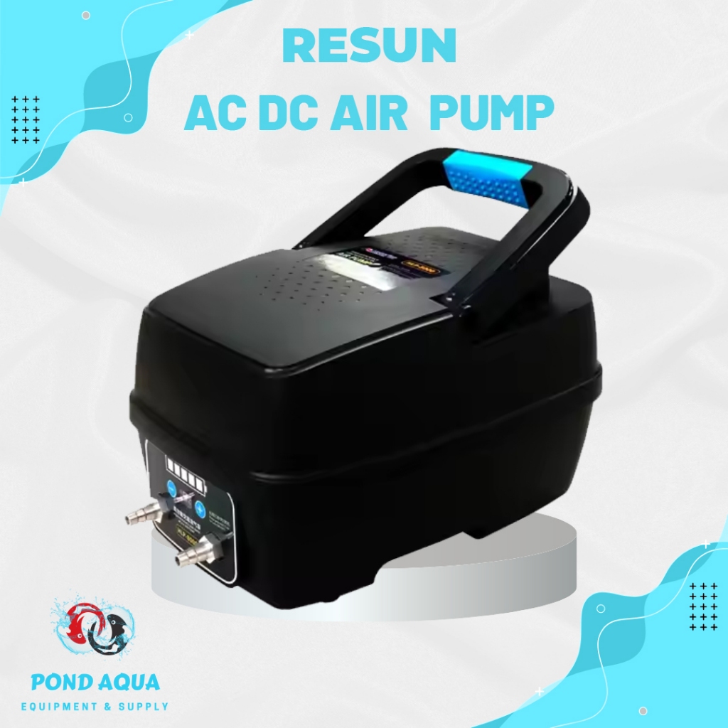 Pompa Udara Resun 8000 Batterai AC DC Aerator Kolam Airpump