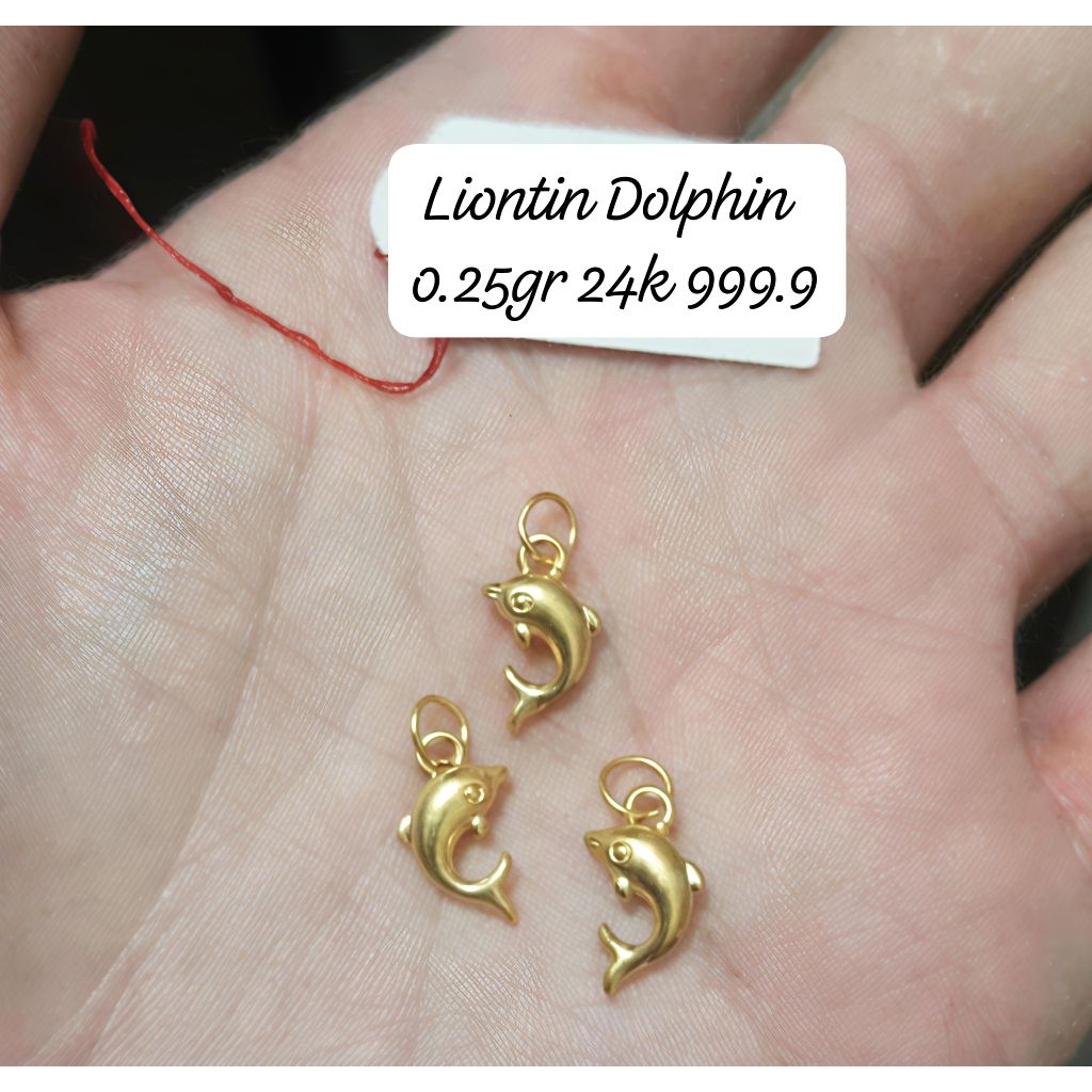 Liontin Emas Asli Dolphiin 24K Hongkong 999%