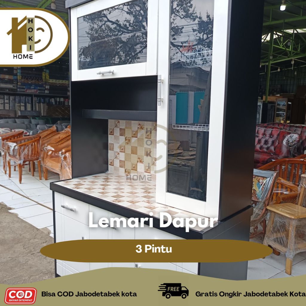 FREE ONGKIR Lemari Sayur Kayu Lemari Dapur Minimalis Lemari Piring Custom Kitchenset Kayu Minimalis 