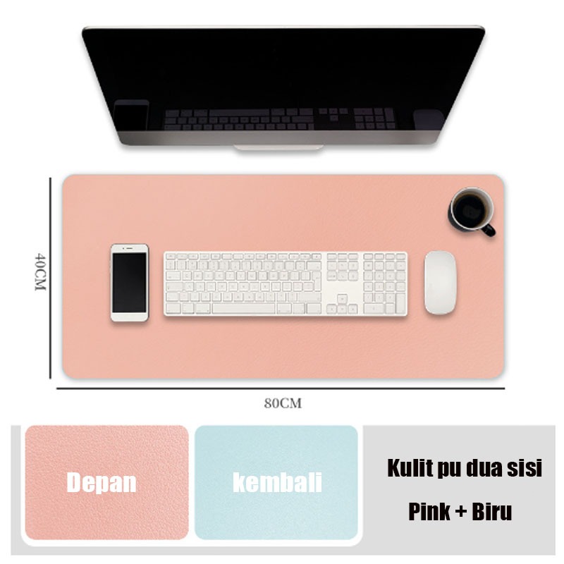 Mousepad Duo-Tone Desk Pad PU Leather Kulit Premium / Classic Mouse Pad Besar / Desk Mat / Alas Meja