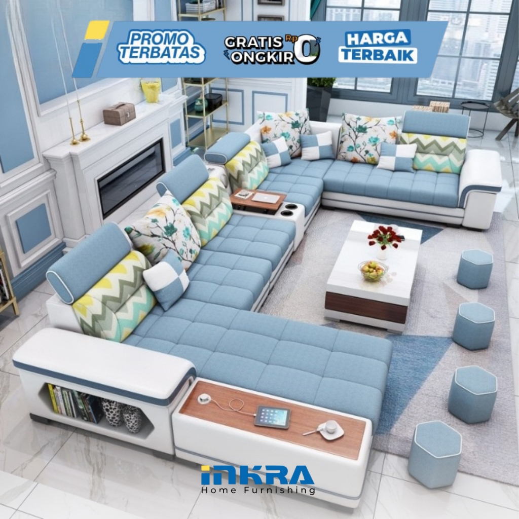 Sofa Ruang Tamu Besar Mewah Tamu Letter U