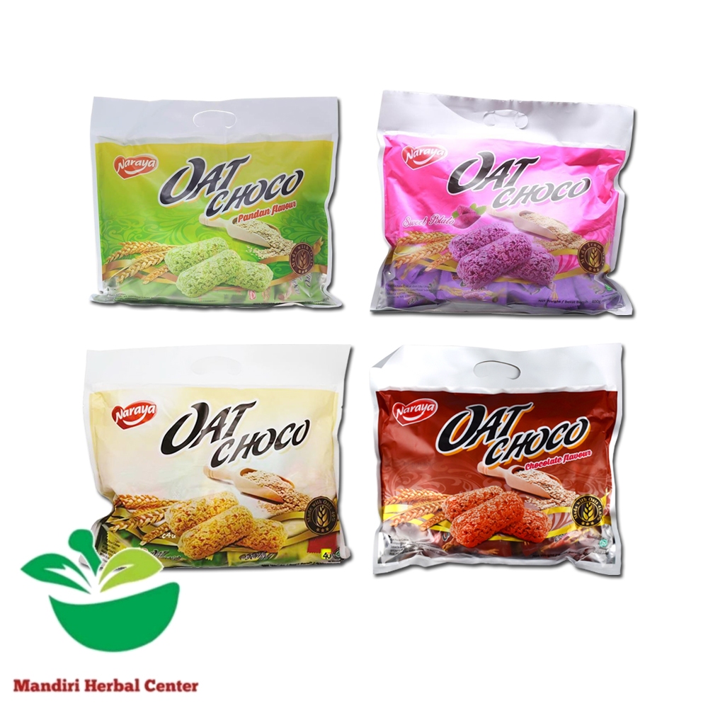 

Naraya Oat Choco 400g – Snack Gandum Renyah & Bergizi (40 pcs) Original - Cokelat - Pandan - Ubi