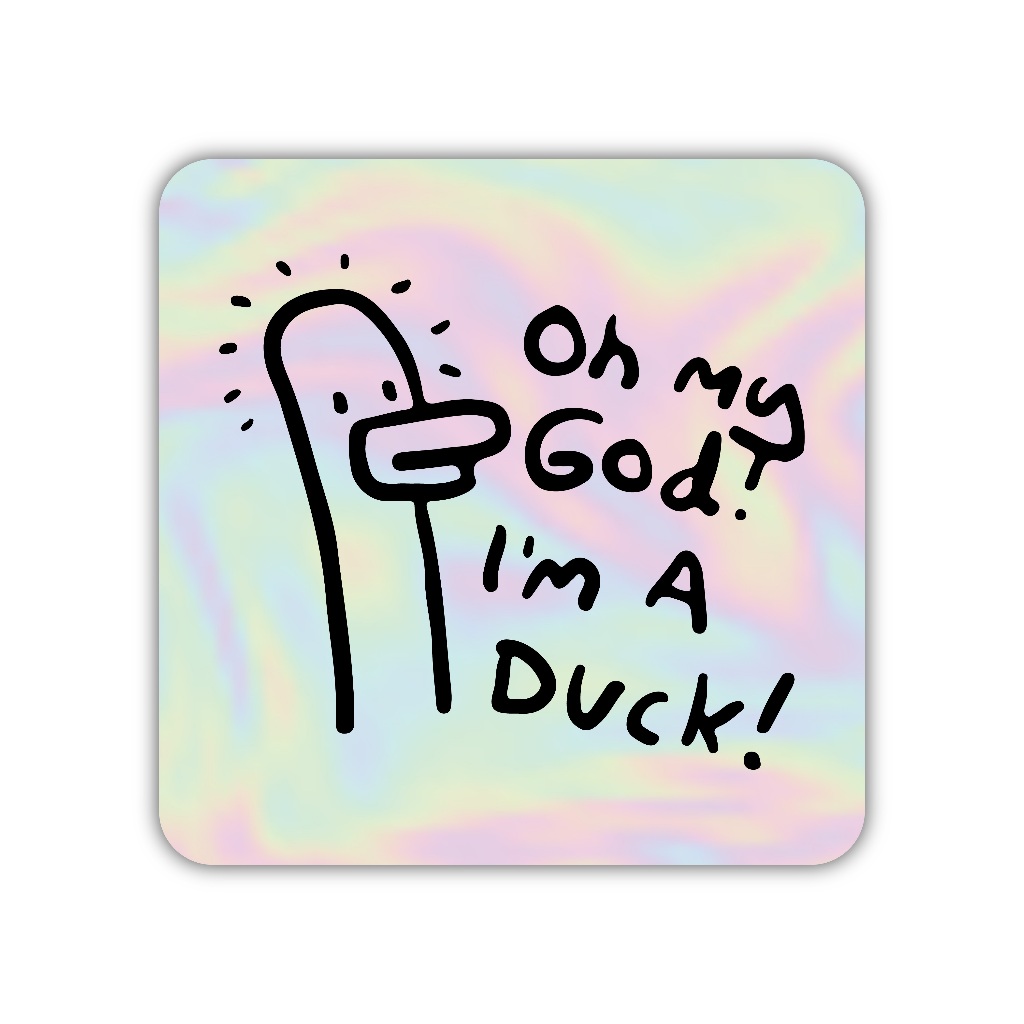 

Z375 sticker oh my god i'm a duck! aesthetic, stiker hologram satuan