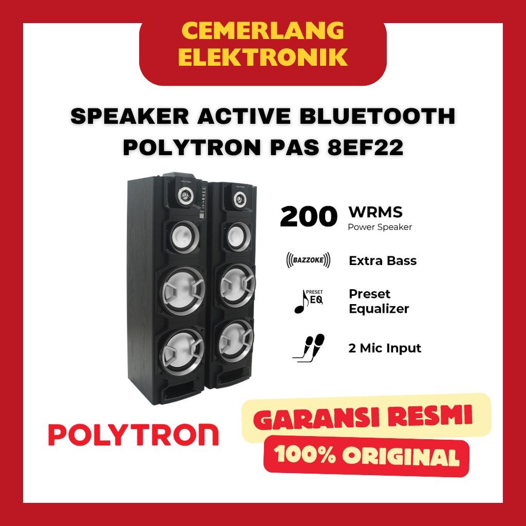 POLYTRON SPEAKER ACTIVE BLUETOOTH PAS 8EF22 SUPER BASS / POLITRON AKTIF GARANSI RESMI PAS8EF22
