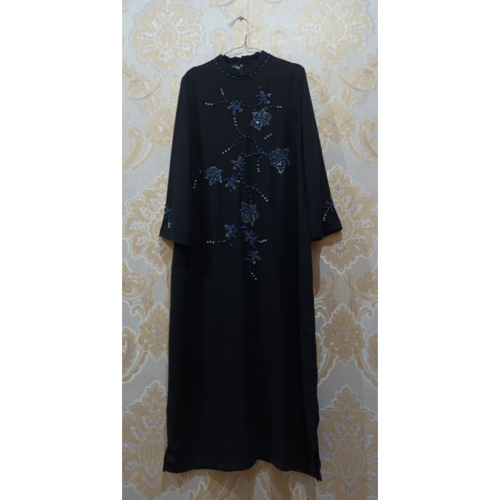 gamis abaya pesta hitam payet   mewah cantik pl