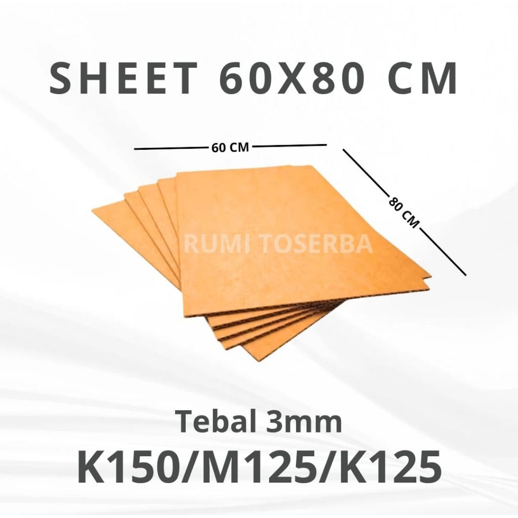 

Kardus lembaran uk 60 × 80 cm sheet baru single wall