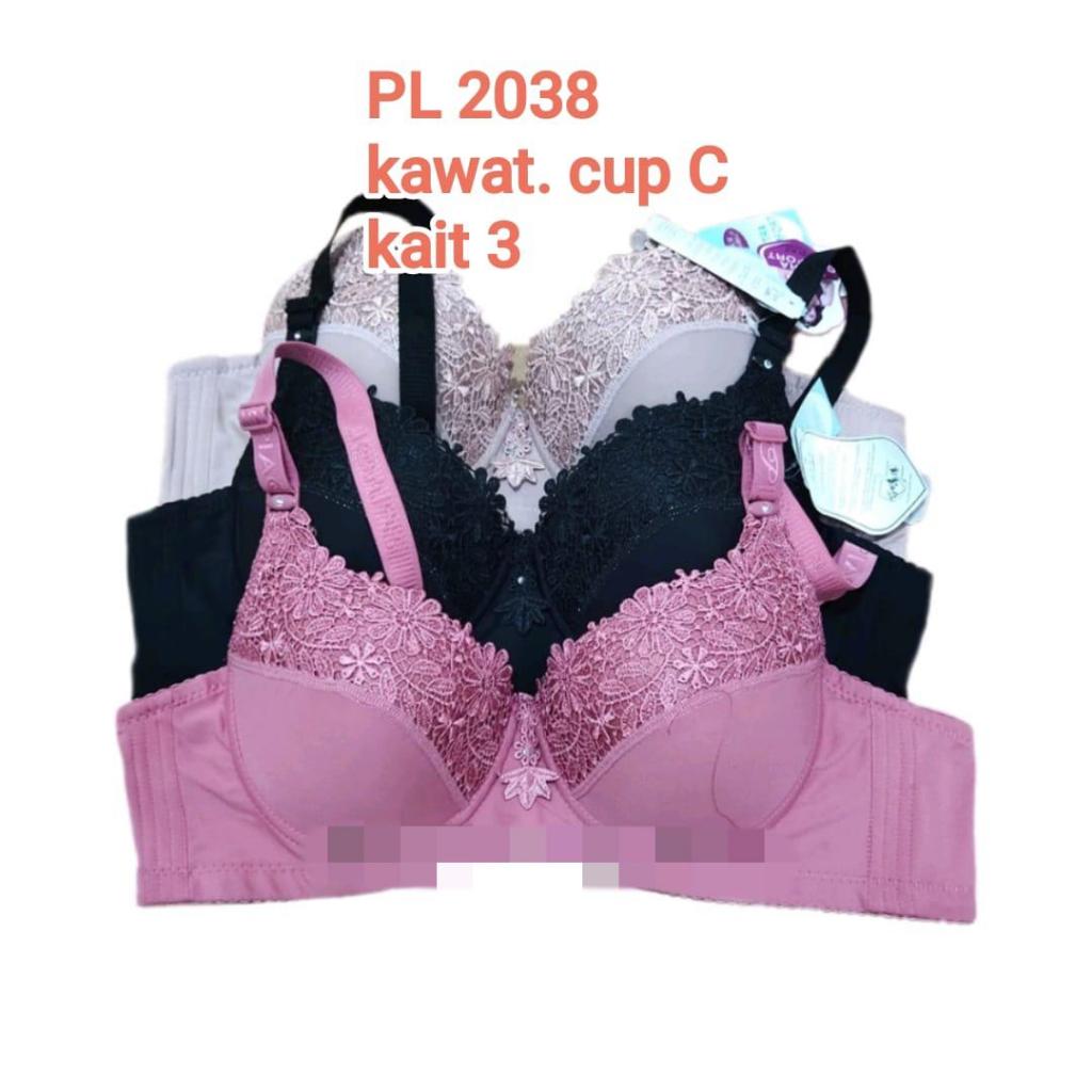 3 PCS BRA PIAOLI JUMBO KAWAT CUP C BUSA SEDANG UKURAN  UKURAN 38-48